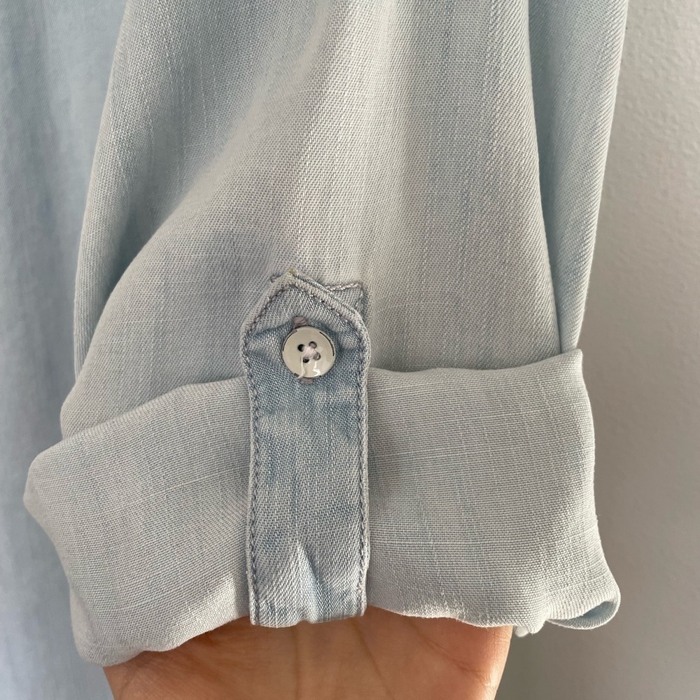 Coldwater Creek Sky Blue Button Up Lightweight Shirt - Picture 5 of 7
